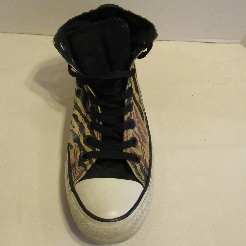 Converse Shoes Chuck Taylor Men Size 9 Black White Tan Lace Up High Top Shoes